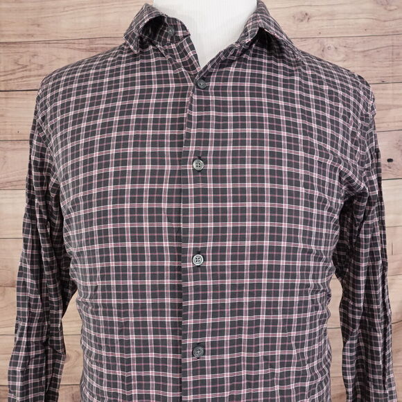 JOHN VARVATOS USA LONG SLEEVE PLAID BUTTON DOWN SHIRT MEN SIZE L LARGE - Picture 1 of 8